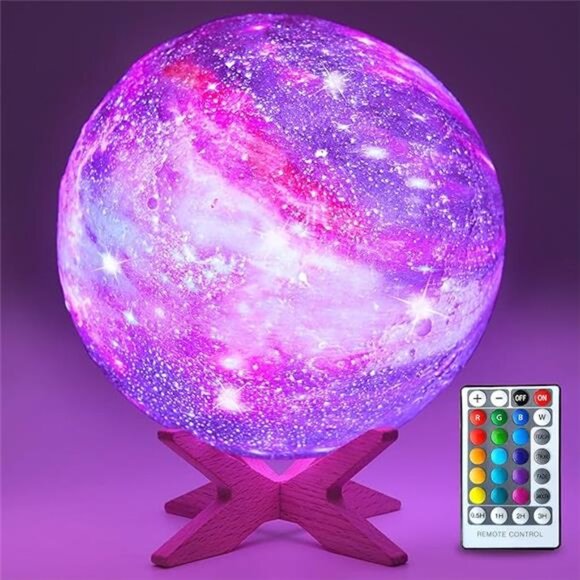 5.9 inch Moon Lamp Kids Night Light Galaxy Lamp Rechargeable Battery Touch - Picture 14 of 14